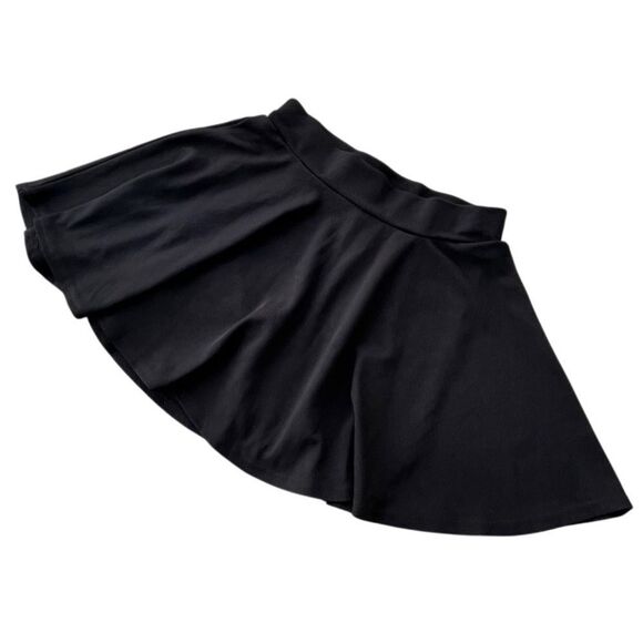 DJT Women’s Black Flared Pleated Skater Skirt w/ Built-In Shorts | Size L - Picture 3 of 10